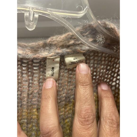 Anthropologie MOTH Rinda M/L Multi Long Cardigan Sweater Mohair Blend Duster - Picture 2 of 6